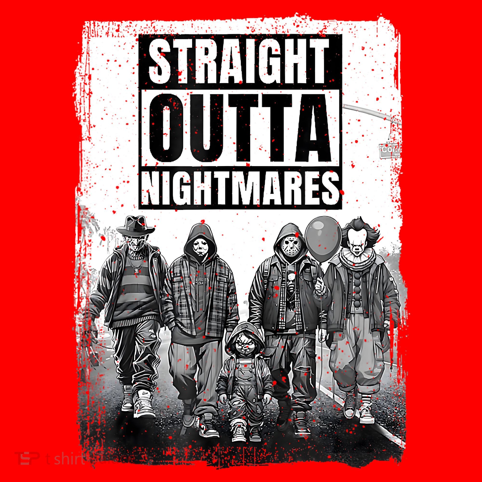 Straight Outta Nightmares Horror Halloween Scary Santa Hat
