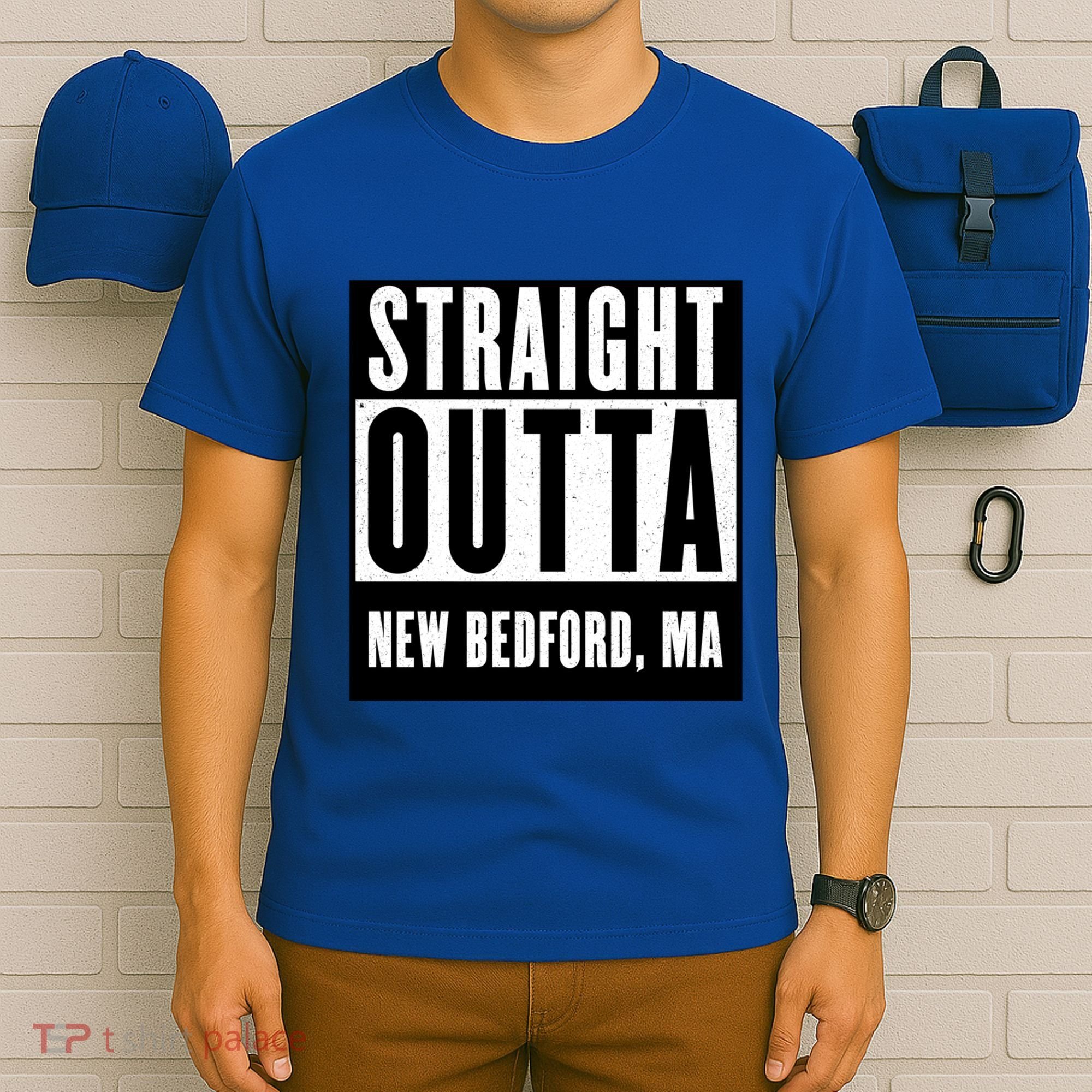 Straight Outta New Bedford Massachusetts Home Cute Gift T-Shirt