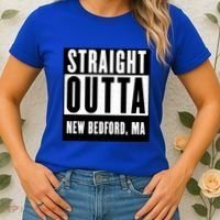 Straight Outta New Bedford Massachusetts Home Cute Gift Women's T-Shirt thumb 2