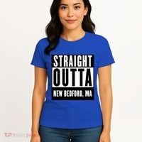Straight Outta New Bedford Massachusetts Home Cute Gift Women's T-Shirt thumb 4