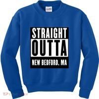 Straight Outta New Bedford Massachusetts Home Cute Gift Kids Sweatshirt thumb 0