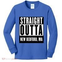 Straight Outta New Bedford Massachusetts Home Cute Gift Kids Long Sleeve Shirt thumb 0