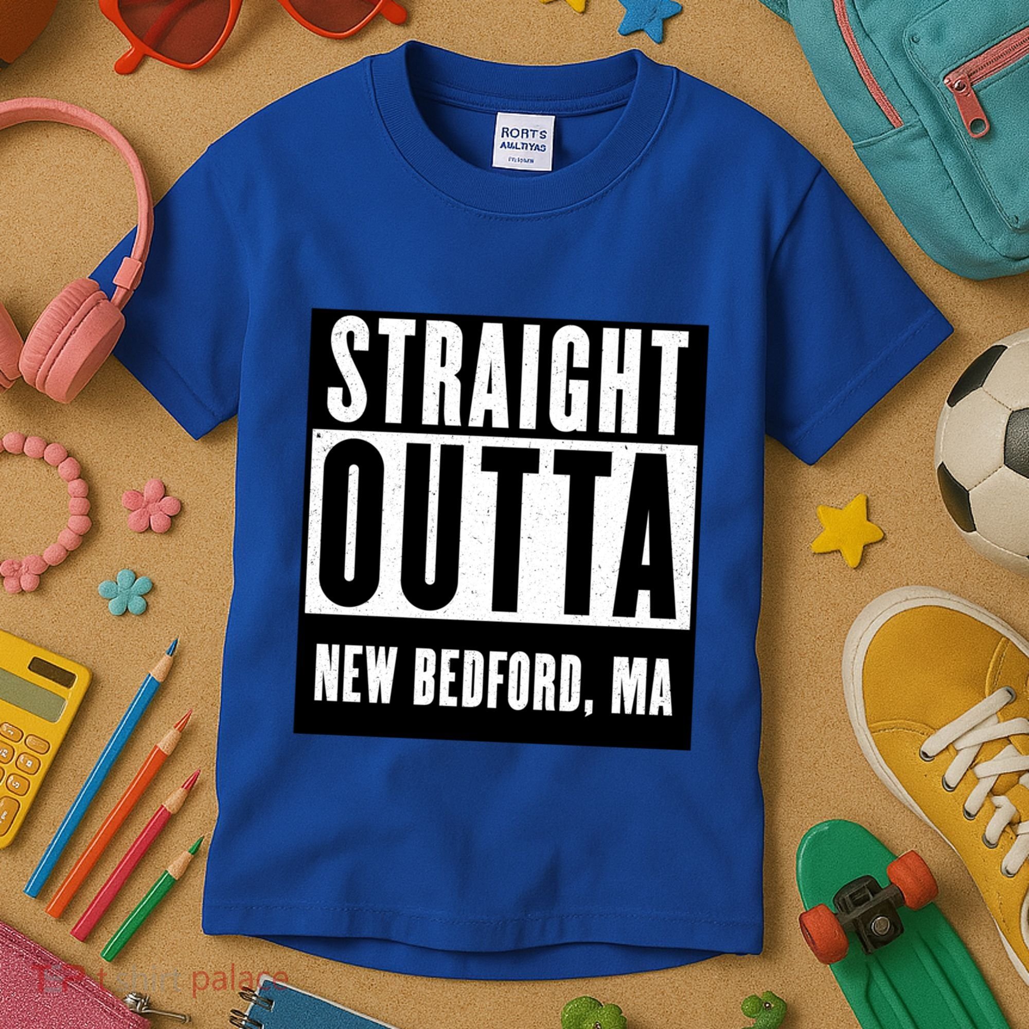 Straight Outta New Bedford Massachusetts Home Cute Gift Kids T-Shirt