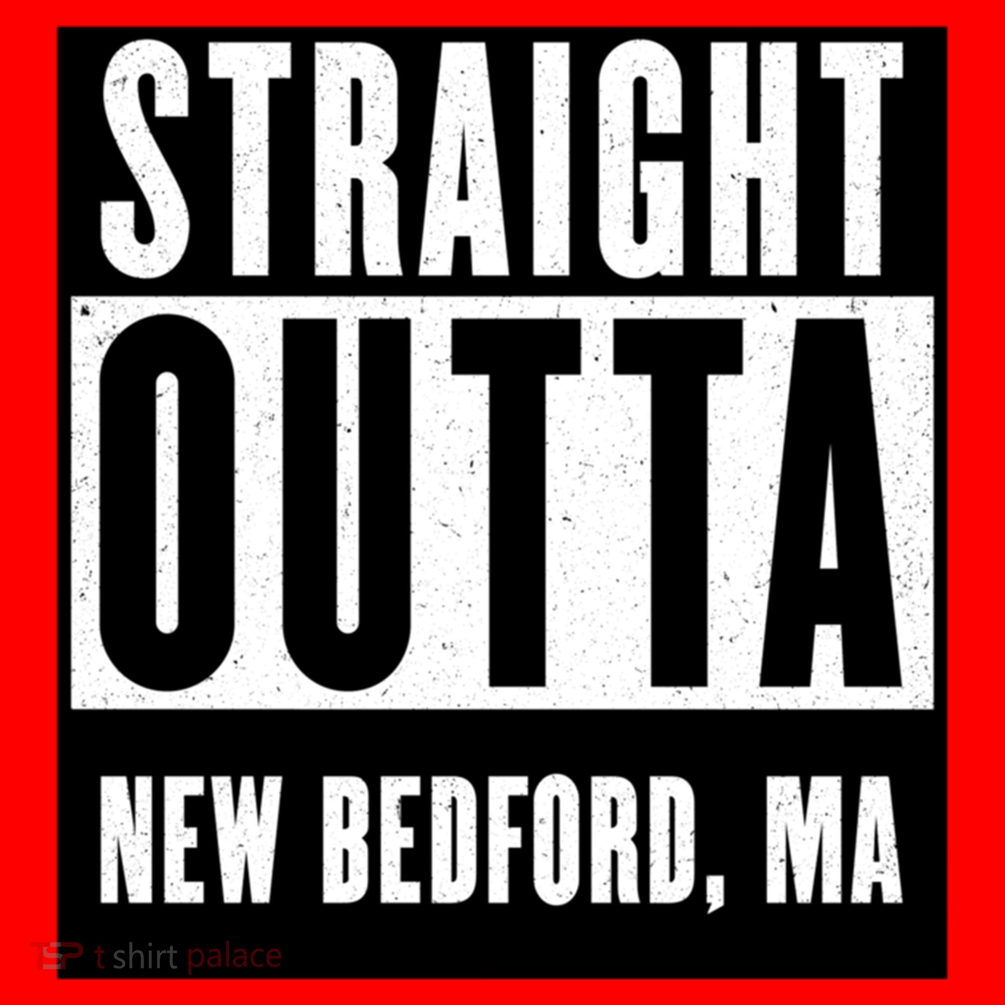 Straight Outta New Bedford Massachusetts Home Cute Gift Santa Hat