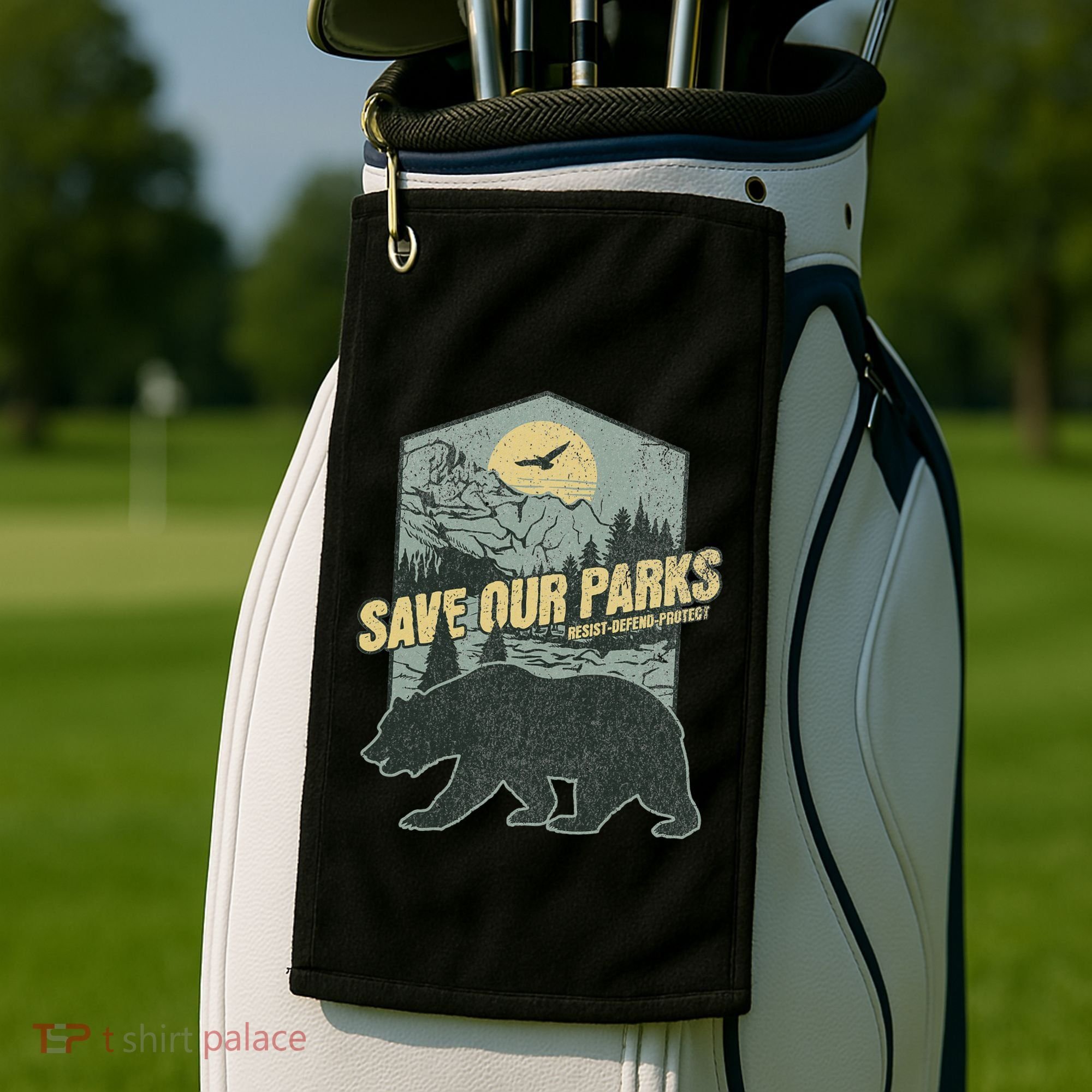 Save Our National Parks Resist Bear Anti Trump Golf Towel