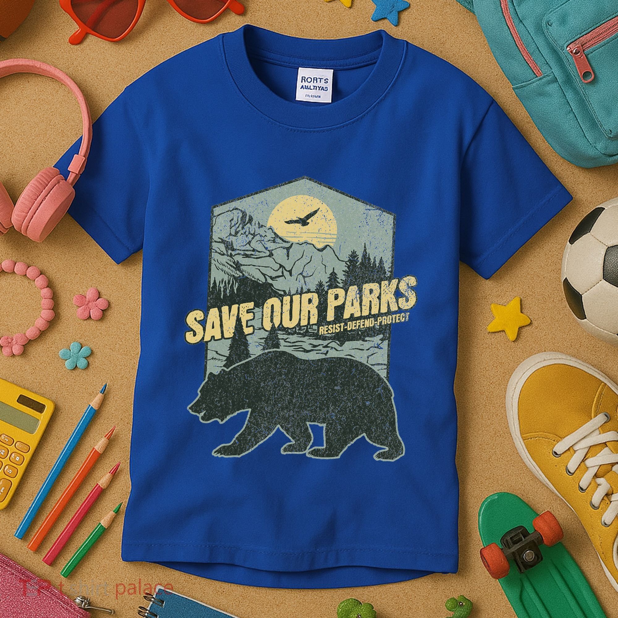 Save Our National Parks Resist Bear Anti Trump Kids T-Shirt