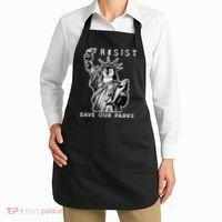 Save Our National Parks Penguin Statue Of Liberty Resist Apron thumb 2