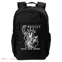 Save Our National Parks Penguin Statue Of Liberty Resist Backpack thumb 0