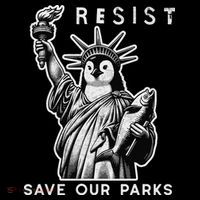 Save Our National Parks Penguin Statue Of Liberty Resist Coffee Mug thumb 5
