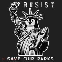 Save Our National Parks Penguin Statue Of Liberty Resist Beanie thumb 2