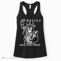 Save Our National Parks Penguin Statue Of Liberty Resist Women's Tank Top thumb 0