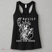 Save Our National Parks Penguin Statue Of Liberty Resist Women's Tank Top thumb 3