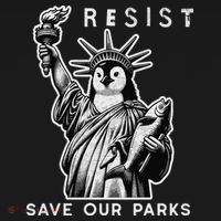 Save Our National Parks Penguin Statue Of Liberty Resist Baby Bodysuit thumb 2