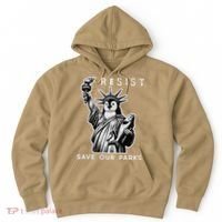 Save Our National Parks Penguin Statue Of Liberty Resist Hoodie thumb 0