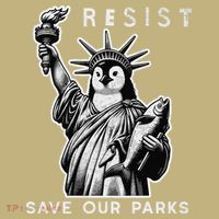 Save Our National Parks Penguin Statue Of Liberty Resist Hoodie thumb 2