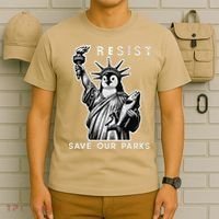 Save Our National Parks Penguin Statue Of Liberty Resist T-Shirt thumb 6