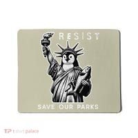 Save Our National Parks Penguin Statue Of Liberty Resist Mousepad thumb 0