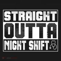 Straight Outta Night Shift Funny Nurse Rn Gift Bucket Hat thumb 4