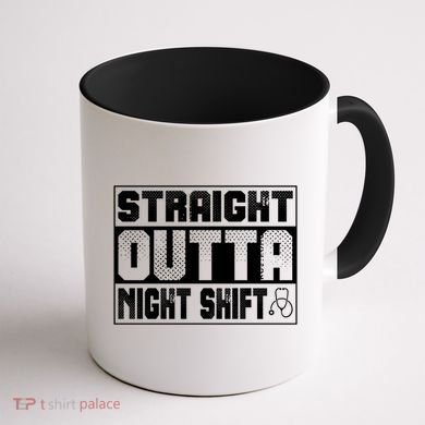 Straight Outta Night Shift Funny Nurse Rn Gift Coffee Mug back