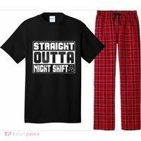 Straight Outta Night Shift Funny Nurse Rn Gift Pajama Set thumb 0