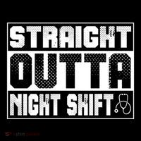 Straight Outta Night Shift Funny Nurse Rn Gift Women's Hoodie thumb 2