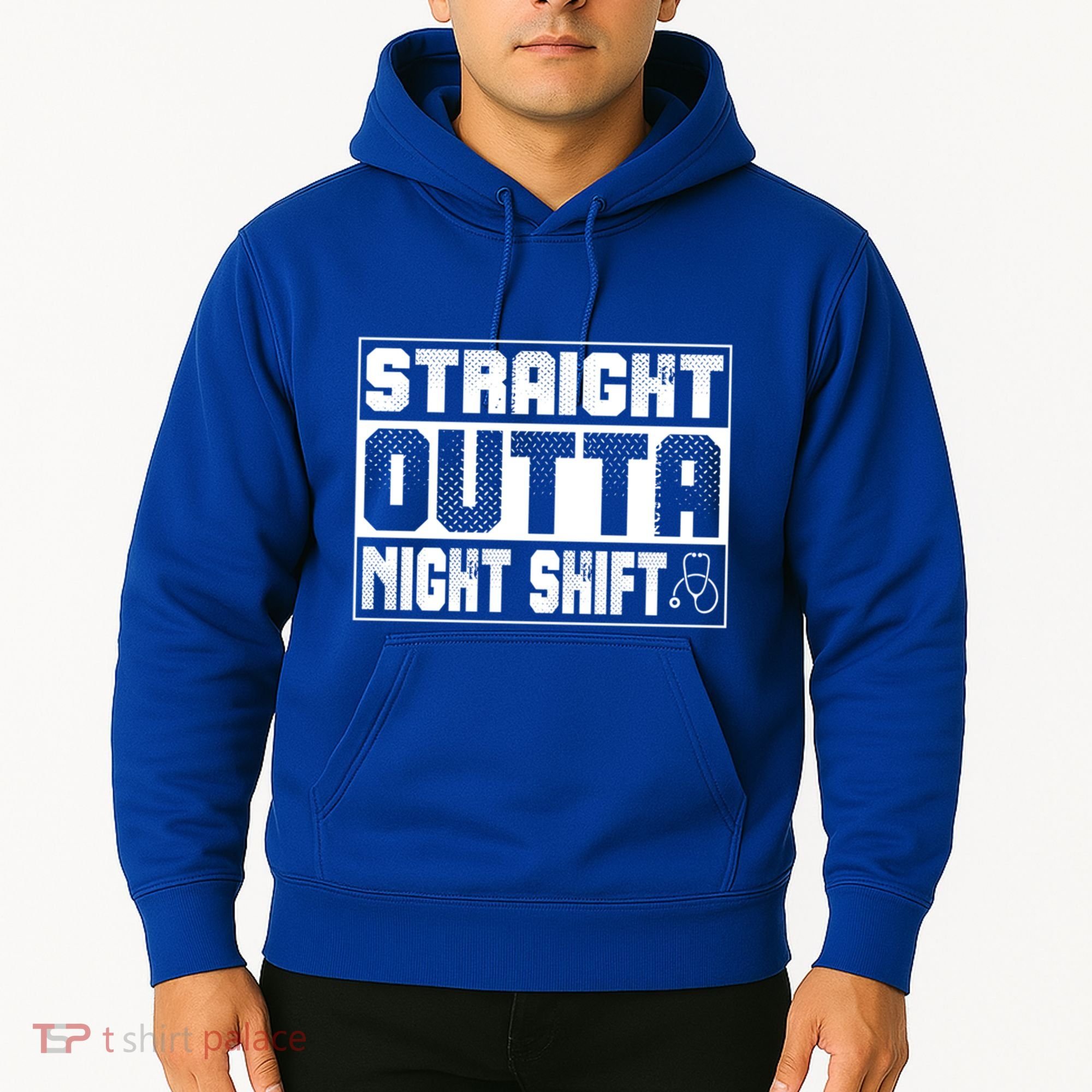 Straight Outta Night Shift Funny Nurse Rn Gift Hoodie