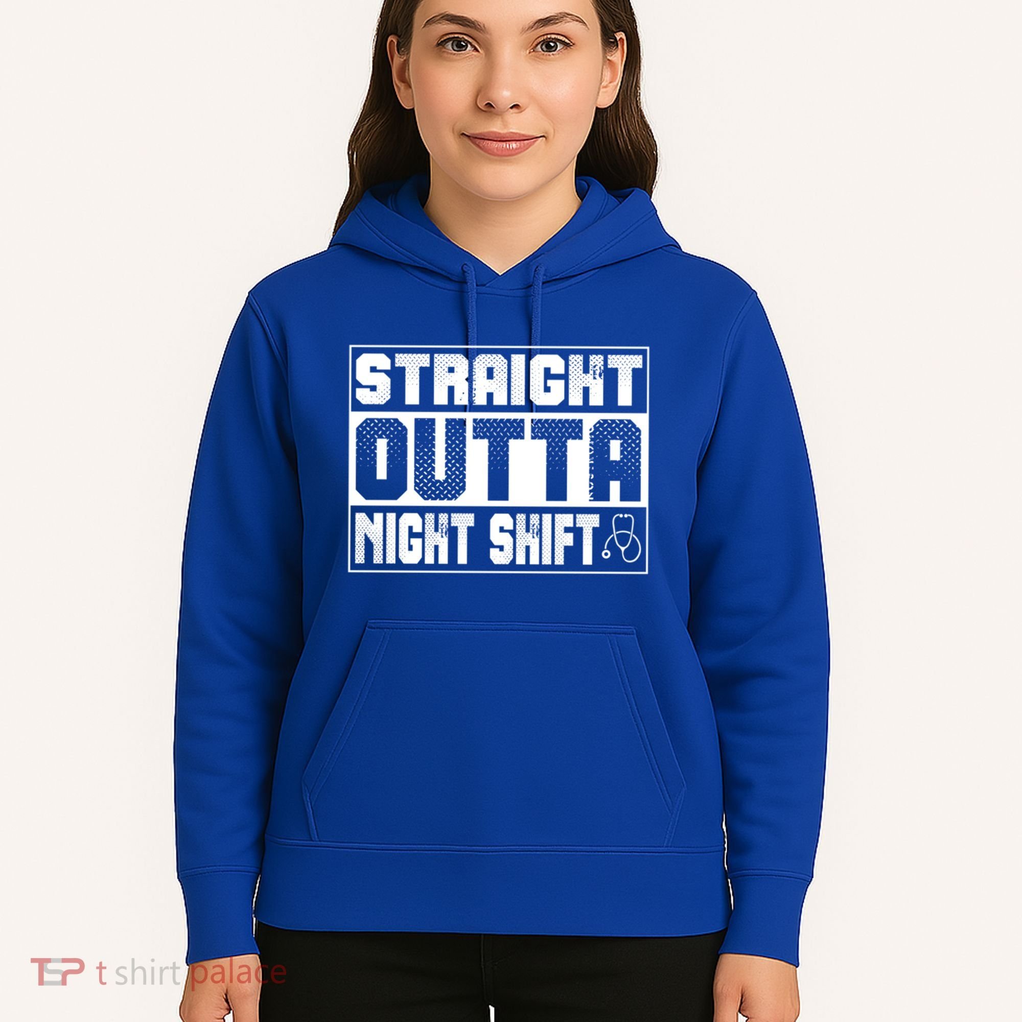 Straight Outta Night Shift Funny Nurse Rn Gift Hoodie