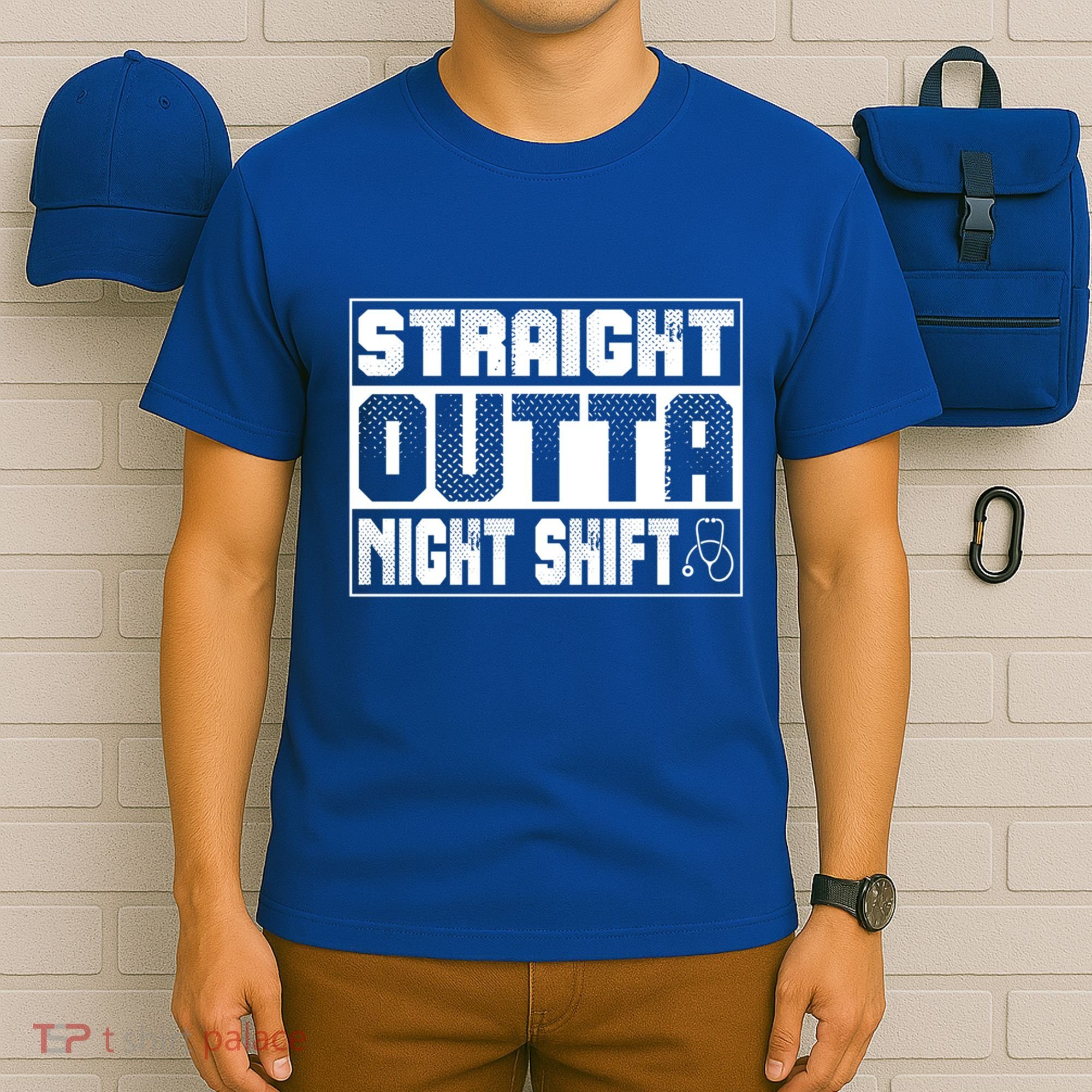 Straight Outta Night Shift Funny Nurse Rn Gift T-Shirt