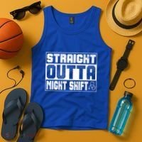 Straight Outta Night Shift Funny Nurse Rn Gift Tank Top thumb 4