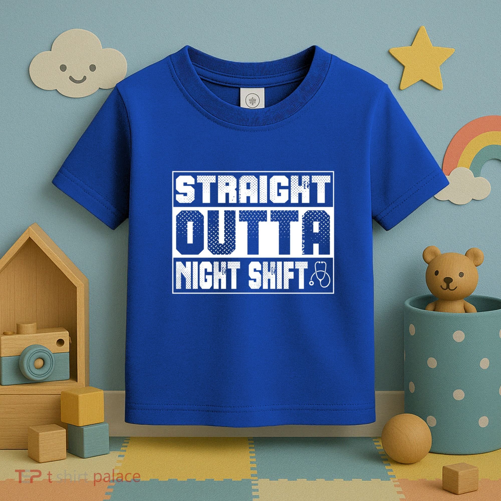 Straight Outta Night Shift Funny Nurse Rn Gift Toddler T-Shirt