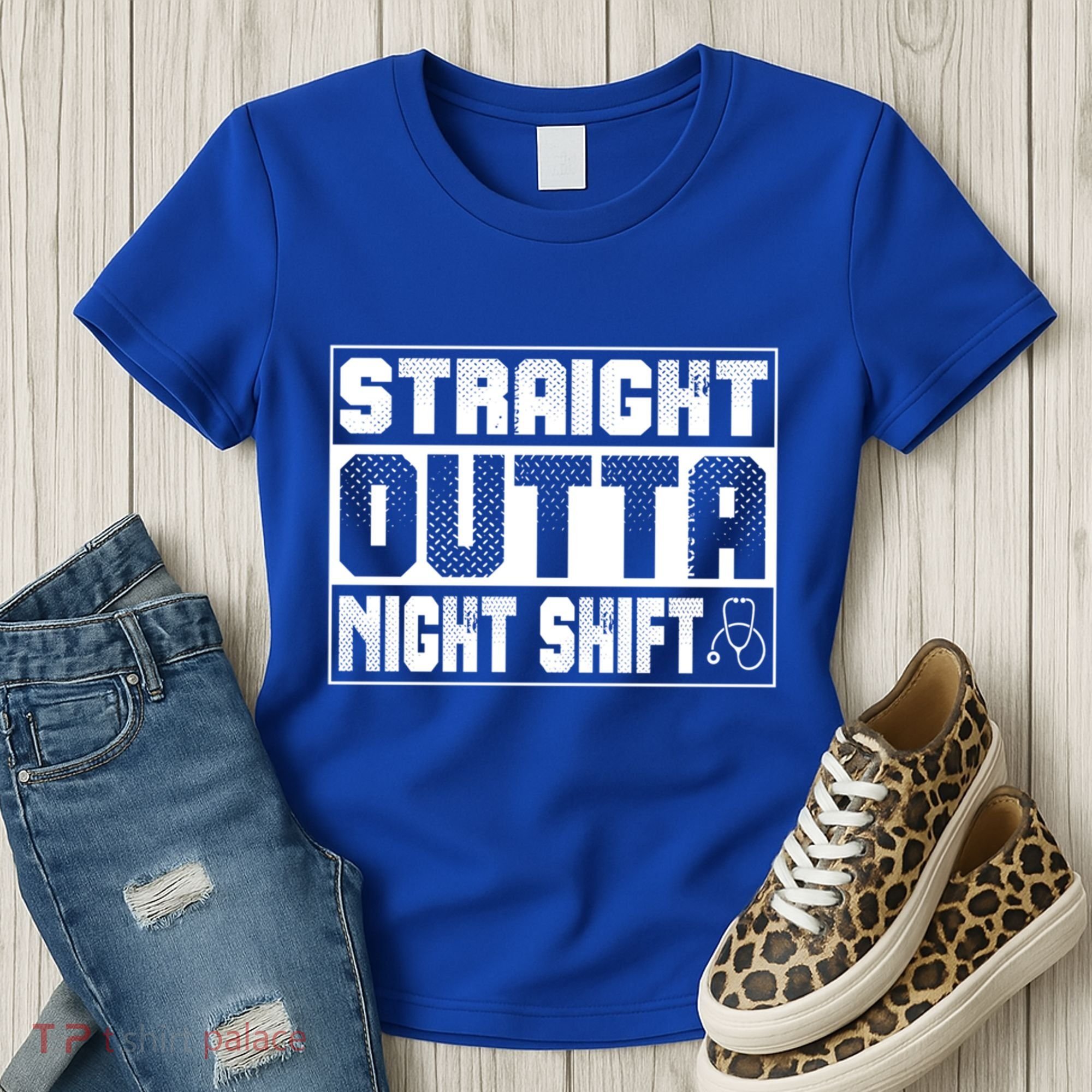 Straight Outta Night Shift Funny Nurse Rn Gift Women's T-Shirt