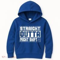 Straight Outta Night Shift Funny Nurse Rn Gift Kids Hoodie thumb 0