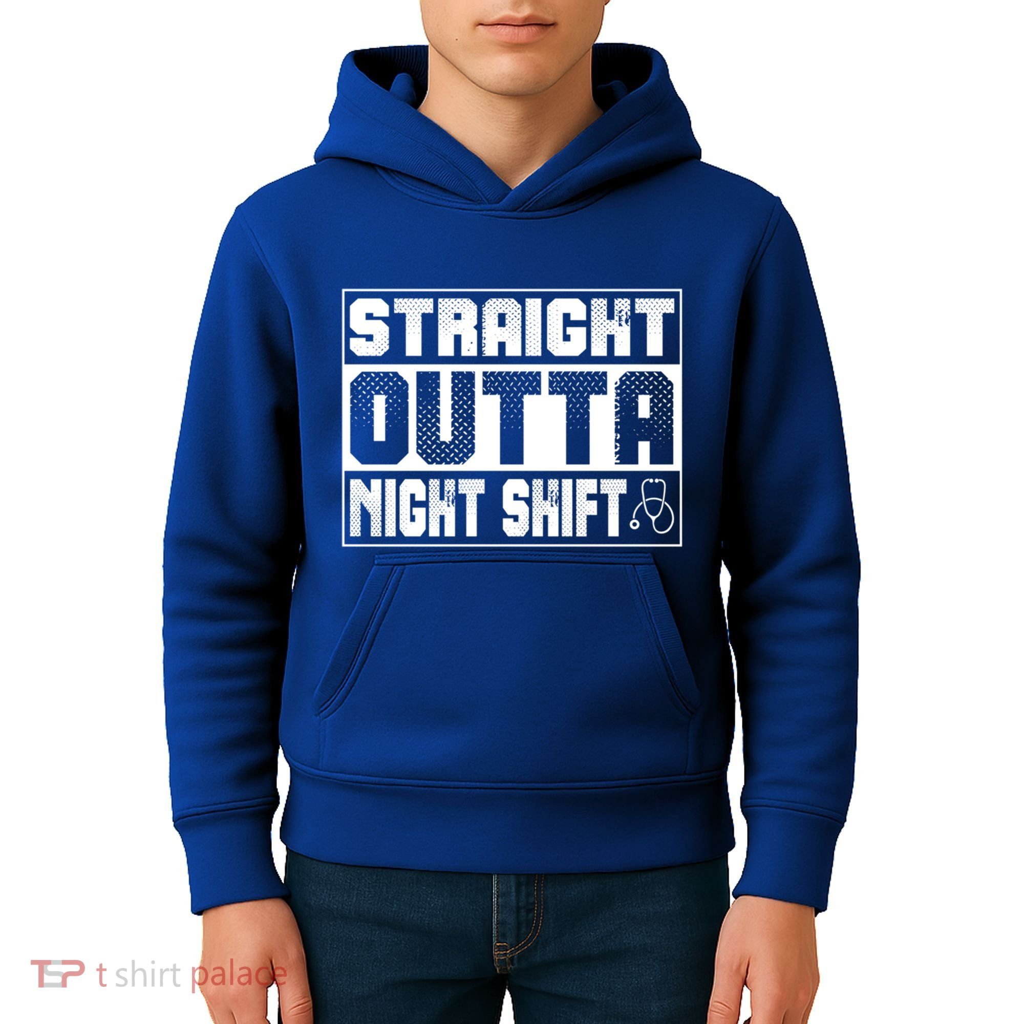 Straight Outta Night Shift Funny Nurse Rn Gift Kids Hoodie
