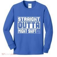 Straight Outta Night Shift Funny Nurse Rn Gift Kids Long Sleeve Shirt thumb 0