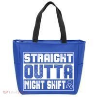 Straight Outta Night Shift Funny Nurse Rn Gift Tote Bag thumb 0