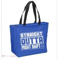 Straight Outta Night Shift Funny Nurse Rn Gift Tote Bag thumb 2