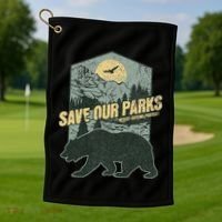 Save Our National Parks Resist Bear Anti Trump Alt Us Parks Gift Golf Towel thumb 1