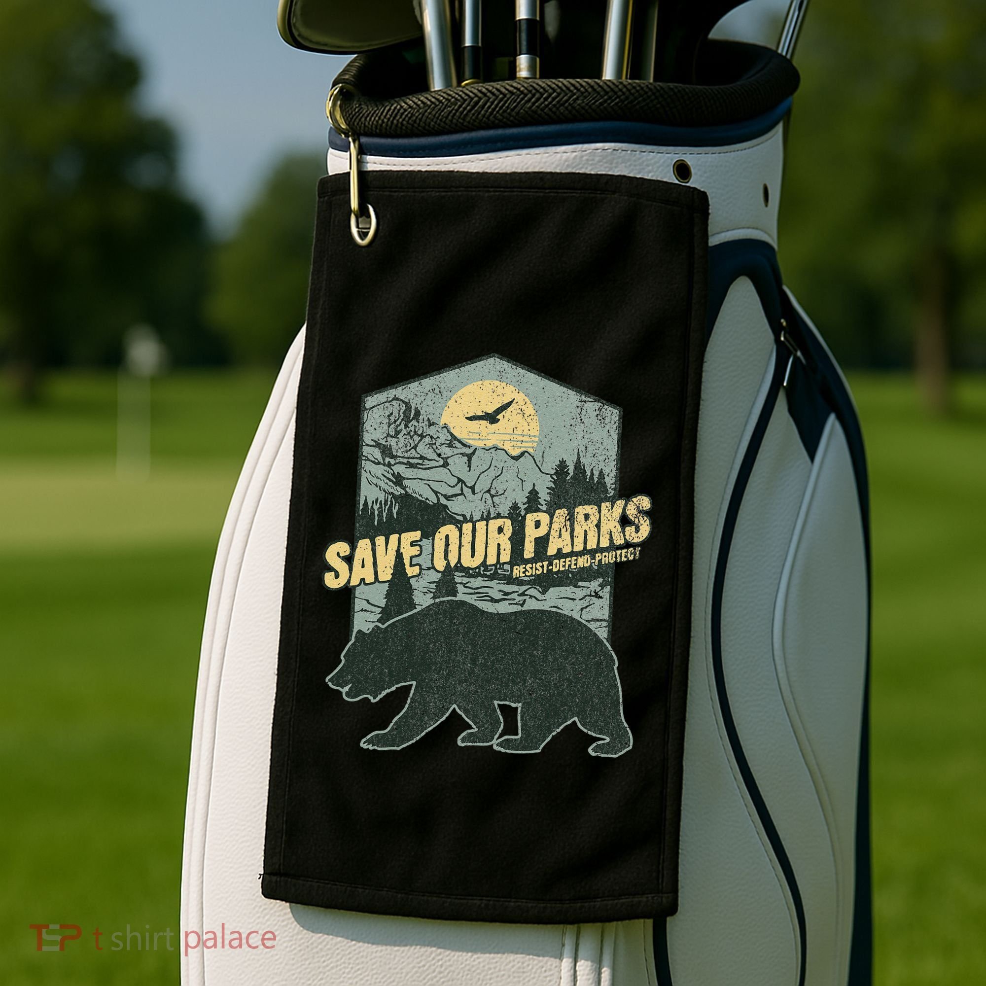 Save Our National Parks Resist Bear Anti Trump Alt Us Parks Gift Golf Towel