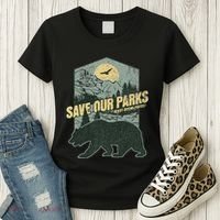 Save Our National Parks Resist Bear Anti Trump Alt Us Parks Gift Women's T-Shirt thumb 3