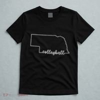 State Of Nebraska Outline With Volleyball Script T-Shirt thumb 5