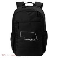 State Of Nebraska Outline With Volleyball Script Backpack thumb 0