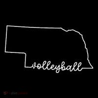 State Of Nebraska Outline With Volleyball Script Button thumb 1