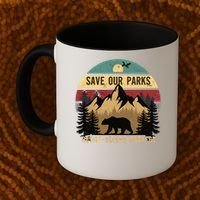 Save Our National Parks Parks Over Profits Bear Coffee Mug thumb 2