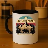 Save Our National Parks Parks Over Profits Bear Coffee Mug thumb 4