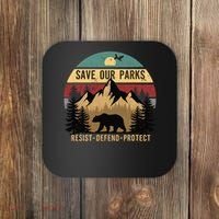 Save Our National Parks Parks Over Profits Bear Coaster thumb 0