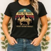 Save Our National Parks Parks Over Profits Bear Women's T-Shirt thumb 2