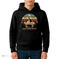 Save Our National Parks Parks Over Profits Bear Kids Hoodie thumb 4