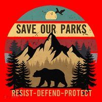 Save Our National Parks Parks Over Profits Bear Santa Hat thumb 1