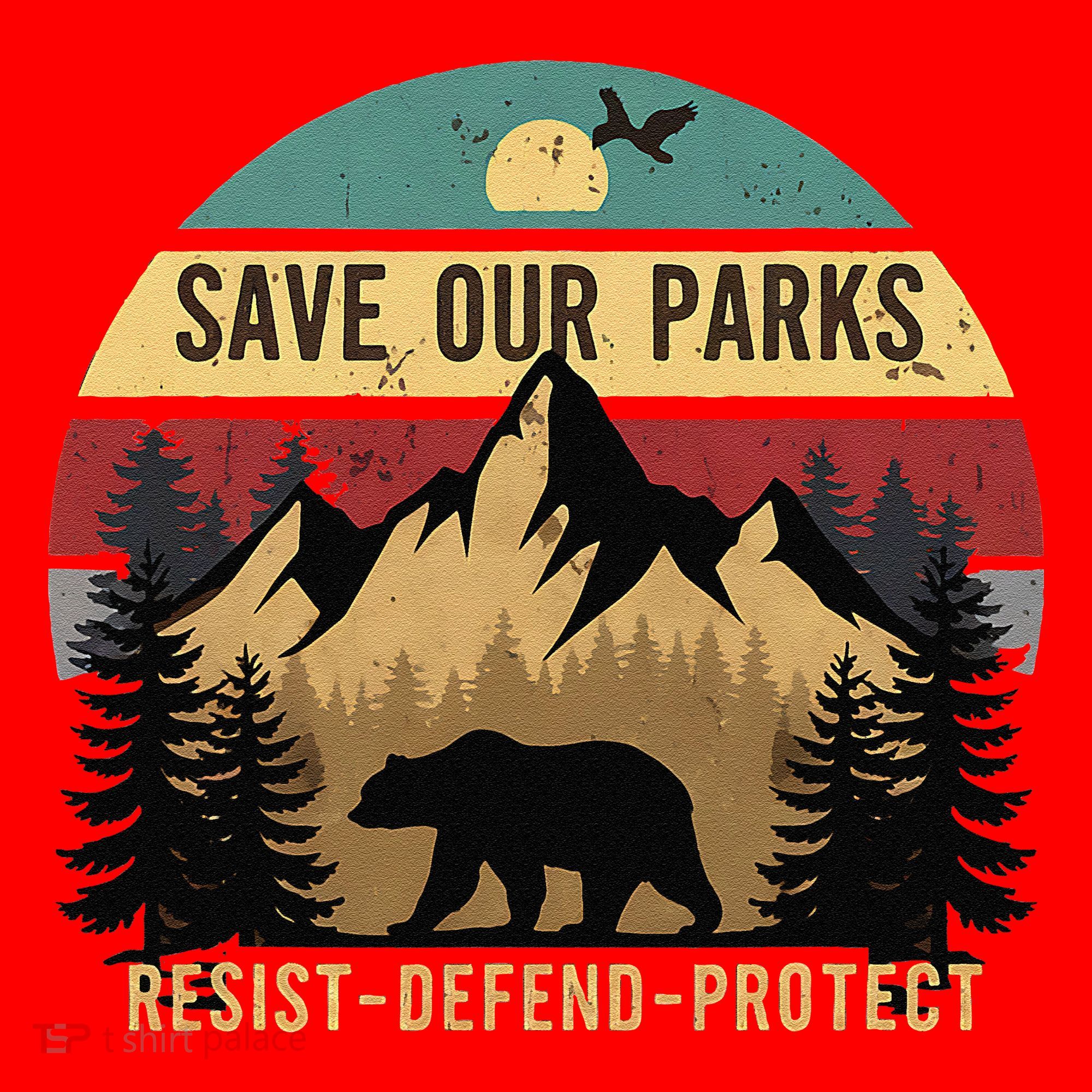 Save Our National Parks Parks Over Profits Bear Santa Hat