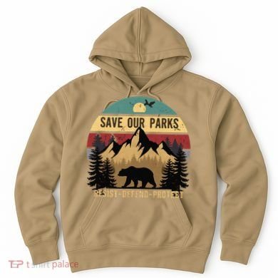 Save Our National Parks Parks Over Profits Bear Hoodie